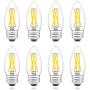 AIELIT B11 Light Bulb Dimmable, Bright White 5000K, 4W Candle LED Bulbs 40 Watt Equivalent, E26 Candelabra Filament Bulb for Bedroom Living Room Kitchen Chandelier, Ceiling Fan, Pendant Lights, 8 Pcs