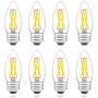 AIELIT B11 Light Bulb Dimmable, Bright White 5000K, 4W Candle LED Bulbs 40 Watt Equivalent, E26 Candelabra Filament Bulb for Bedroom Living Room Kitchen Chandelier, Ceiling Fan, Pendant Lights, 8 Pcs