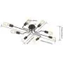 8-Lights Sputnik Chandelier Black Semi Flush Mount Ceiling Light Industrial Vintage Metal Art Pendant Lighting for Living Room Dining Room Kitchen Hallway Cafe Bar by VINLUZ