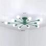 RUNNUP Contemporary Colorful Nordic Semi-Flush Mount Sputnik Ceiling Light 10 Lights Chandelier Light Metal Suspension Light for Kitchen Living Room Dining Room,Green RUNNUP Contemporary Colorful Nordic Semi-Flush Mount Sputnik Ceiling Light 10 Lights Chandelier Light Metal Suspension Light for Kitchen Living Room Dining Room,Green