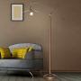 LITFAD Industrial Stylish Flared Floor Lamp Metal 1 Bulb Living Room Standing Floor Light with Boom Arm in Bronze for Bedroom Hotel Dining Room Restaurant