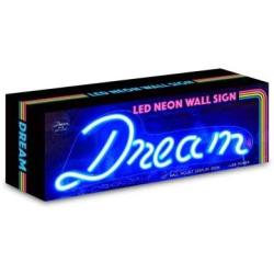 Isaac Jacobs 17'' by 6'' inch LED Neon Blue “Dream” Wall Sign for Cool Light, Wall Art, Bedroom Decorations, Home Accessories, Party, and Holiday Decor: Powered by USB Wire (Dream)