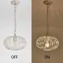 YLONG-ZS Round Pendant Light Hanging Lantern Lighting Fixture for Kitchen and Dining Room, Industrial Retro Iron Chandelier Fixture,E26 Base, White (Bulbs Not Included)，Small Size