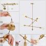 ISURAUL Sputnik Chandelier, 6-Light Modern Gold Adjustable Pendant Chandeliers Light Fixture for Dining & Living Room, Bedroom, Kitchen Island and Foyer