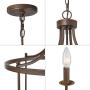 Farmhouse Chandelier, 6-Light Rustic Pendant Light, 21.5'' Drum Chandelier Lighting for Dining Room, Kitchen Island, Foyer, Stairway, Distressed Bronze Metal Finish