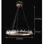 Siljoy K9 Crystal Chandelier Lighting Modern Ring Pendant Light with Metal Body Clear Round Shade for Dining Room Living Room Kitchen Island 23 Inches Dimmable LED