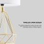 CO-Z Modern Table Lamps for Living Room Bedroom Set of 2, Gold Desk Lamp with Hollowed Out Base and White Fabric Shade, 16 Inches Bedside Lamps for Nightstand Accent