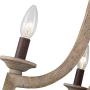 LOG BARN Wood Metal Chandelier, Farmhouse Chandelier Lighting for Kitchen Island, Dining Room, 5-Light, W 23”