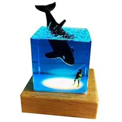 Shark Night Light,Cube Shark Diver Night Lamp Novelty Gift for Children for Living Rooms and Bedrooms Decor