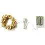 Leaf Garland with Fairy Lights - 24 Ft, Battery Operated, 75 Warm White LED Lights, Gold Vines with Leaves, Rustic String Light for Bedroom Decor or Christmas Decoration