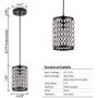 MAYNA Modern Mini Pendant Light, Ceiling Lamp Hanging Lighting Fixture with Hand Crafted Glass Bead for Kitchen Restaurant Cafe Dining Room Indoor, Black, 2-Pack