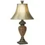 Traditional Table Lamp Urn Two Tone Bronze Off White Bell Shade for Living Room Family Bedroom Bedside Nightstand - Regency Hill