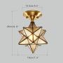 Modo Lighting Moravian Star Light Fixture Seeded Glass Flush Mount Ceiling Light Antique Brass Ceiling Lamp for Living Dining Room Porch Entry E26, 1 Light