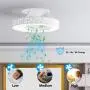 Tangkula 23'' Ceiling Fan with Lights, Round LED Ceiling Lighting Fan with Invisible Blades Starry Sky Acrylic Lampshade, Stepless Dimmable with Remote Control, 3 Speed, for Living Room, Bedroom for Children