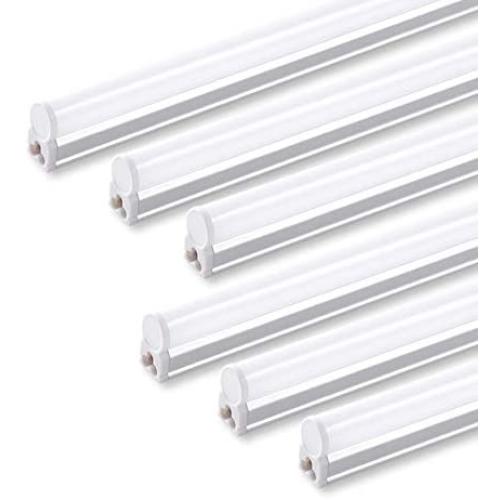 (Pack of 6) Barrina LED T5 Integrated Single Fixture, 4FT, 2200lm, 4000K (Daylight Glow), 20W, Utility Shop Light, Ceiling and Under Cabinet Light, Corded Electric with Built-in ON/Off Switch