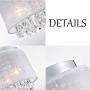 MO&OK Modern Mini Chandelier Net Yarn Drum White Crystal Ceiling Light 3 Light for Bedroom