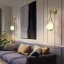 BOKT Modern Glass Wall Lamp Gold Wall Mounted Sconces,Mid-Century Bedroom Bedsides Water Drop Wall Light Home Decoration (Plug in-2Pack) BOKT Modern Glass Wall Lamp Gold Wall Mounted Sconces,Mid-Century Bedroom Bedsides Water Drop Wall Light Home Decoration (Plug in-2Pack)