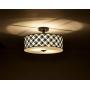 SOTTAE 12'' Luxurious Black Finished Glass Diffuser Semi Flush Mount Ceiling Light,Metal Hanging Fixture Lighting,Glass Diffuser Ceiling Lamp for Bedroom,Living Room,Kitchen, Hallway