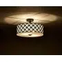 SOTTAE 12'' Luxurious Black Finished Glass Diffuser Semi Flush Mount Ceiling Light,Metal Hanging Fixture Lighting,Glass Diffuser Ceiling Lamp for Bedroom,Living Room,Kitchen, Hallway