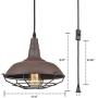 AXILAND Farmhouse Industrial Lighting Fixture Plug in Pendant Metal Hanging Lights