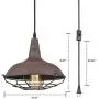 AXILAND Farmhouse Industrial Lighting Fixture Plug in Pendant Metal Hanging Lights