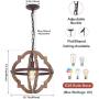 Trongee Farmhouse Wood Chandelier, Antique Pendant Light 1-Light Industrial Hanging Lights for Kitchen Island Dinning Living Room Bedrooms Foyer Loft Bar