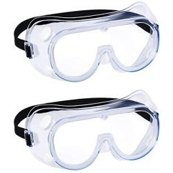 Safety Goggles, Protective Safety Glasses, Soft Crystal Clear Eye Protection - Perfect for Construction, Shooting, Lab Work, and More, 2 Pack (White)