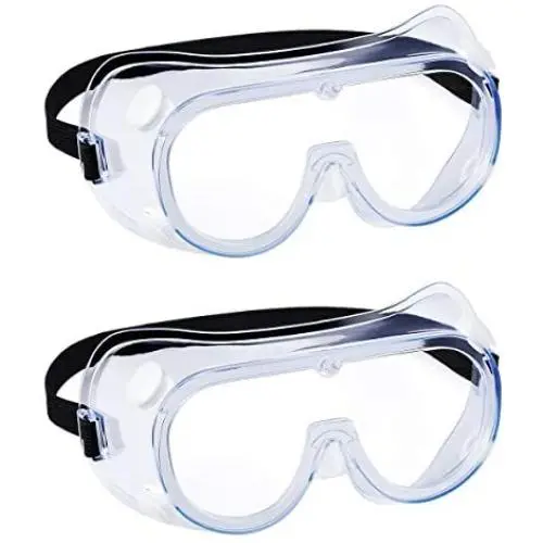 Safety Goggles, Protective Safety Glasses, Soft Crystal Clear Eye Protection - Perfect for Construction, Shooting, Lab Work, and More, 2 Pack (White)