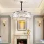 Meelighting Luxury Chrome Crystal Chandeliers Modern Contemporary Ceiling Lights Fixtures Pendant Lighting for Dining Room Living Room Chandelier W28''