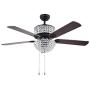 Tropicalfan Crystal Ceiling Fan with Light and Remote Control, Modern Fans Chandelier For Decorative Living Room Bedroom 52'', Brown