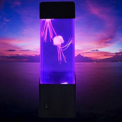 Amazed Jellyfish Ocean Mood Led Motion Night Light Lamp Color Changing for Aquarium Tank Living Room Bedside Table Office Desk Desktop Home Decor Gift Item Modern Design Lighting Effects Lamp
