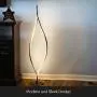 Brightech Twist - Modern LED Spiral Floor Lamp for Living Room Bright Lighting - Built in Dimmer for Bedroom Ambience Or TV Soft Light - Futuristic Indoor Pole Lamp for Offices - Black