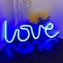 Love Neon Sign for Wall Decor,USB or Battery Decor Light,Neon Light for Bedroom,Decorative LED Sign Neon Lights for Bar,Christmas,Party,Girls Living Room(Blue)