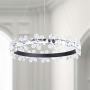 Maxax Crystal Chandelier 1 Ring Flower LED Pendant Ceiling Light for Dining Room, Living Room(White)