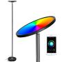 Smart WiFi Floor Lamp, Works with Alexa Echo and Google Home, CFGROW Super Bright LED Torchiere Floor Lamps for Living Room Bedroom Office - Indoor Modern Dimmable Standing Light for Reading, Black