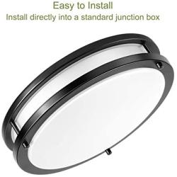 Drosbey 50W LED Flush Mount Ceiling Light Fixture, Ceiling Lights for Kitchen, Bedroom, Bathroom, Garage, Dimmable, 14.5 inch, Super Bright 5000 Lumens, 3000K Warm White