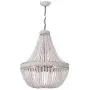 DERALAN Wood Bead Chandelier Modern Rustic Farmhouse Beaded Chandeliers 6-Lights Wooden Island Pendant Lighting Fixture Retro Ceiling Lights for Dining Room Kitchen Bedroom Foyer D31.5''