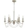 BONLICHT 6 Light Farmhouse Chandelier Modern Kitchen Island Pendant Lighting Brushed Nickel Industrial Candle Chandelier Classic Dining Room Light Fixture Hanging Ceiling Light for Living Room Foyer