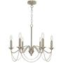 BONLICHT 6 Light Farmhouse Chandelier Modern Kitchen Island Pendant Lighting Brushed Nickel Industrial Candle Chandelier Classic Dining Room Light Fixture Hanging Ceiling Light for Living Room Foyer