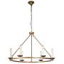 Kitchen Island Pendant Light, A1A9 Retro Round Candle LED Chandelier Lighting Wagon Wheel Ceiling Lights for Farmhouse, Dining Room, Table Light, Entryway, Hallway, Foyer, D30'' X H23'' Chain 59