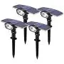 GUMGLEX Solar Landscape Lights Outdoor - 10 LED Spot Wall Lights 2-in-1 IP67 Waterproof - Intelligent ON/Off Sensors - Transparent Top Cover - 6500K - Cold White - 4 Pack GUMGLEX Solar Landscape Lights Outdoor - 10 LED Spot Wall Lights 2-in-1 IP67 Waterproof - Intelligent ON/Off Sensors - Transparent Top Cover - 6500K - Cold White - 4 Pack