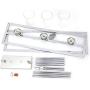 VINLUZ Modern Chandeliers 3 Lights with Clear Glass Shade Chrome Linear Pendant Lighting Industrial Dining Room Light Fixture Hanging Ceiling Light for Bar Kitchen Island