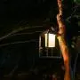 FLORNIA Outdoor Hanging Lantern Rechargeable LED Metal Patio Waterproof Light for Table Pathway Deck Yard Camping IP44