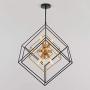 Artika CHMP-RN Imperium Mid Century Fixture 9-Light Chandelier 25W, Aged Brass Finish with Black Accents, Bronze