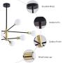 Sputnik Chandelier Mid Century Modern Industrial E26 LED Pendant Lighting Chandeliers Ceiling Light Fixture Black and Gold Light for Living Room,Kitchen,Bedroom,Dining Room and Farmhouse