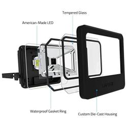 LOFTEK LED Flood Light, 30W 4000lm 5000K Daylight White COB Plug in Outdoor Light, IP 66 Waterproof Super Bright Floodlight(Black)