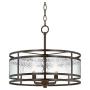 Edinger Oil Rubbed Bronze Round Pendant Chandelier 20'' Wide Rustic Industrial Clear Waterglass 4-Light Fixture for Dining Room House Foyer Kitchen Island Entryway Bedroom Living Room - Regency Hill