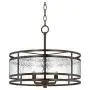Edinger Oil Rubbed Bronze Round Pendant Chandelier 20'' Wide Rustic Industrial Clear Waterglass 4-Light Fixture for Dining Room House Foyer Kitchen Island Entryway Bedroom Living Room - Regency Hill