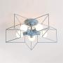 KWOKING Lighting 5 Lights Creative Flush Mount Ceiling Light Minimalist Industrial Star Ceiling Light Fixture Modern Decoration for Children Room, Hallway,Living Room Blue