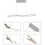 Modern LED Chandeliers, Wave Acrylic Ceiling Hanging Pendant Light Fixtures, Contemporary Curved Arc Chrome Finish Hanging Pendant Lamp for Bedroom Living Room Dining Room Kitchen Island
